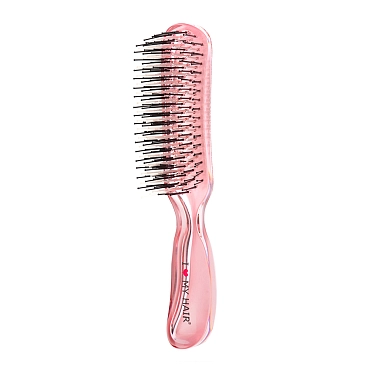 I LOVE MY HAIR Щетка парикмахерская для волос Aqua Brush, розовая прозрачная М