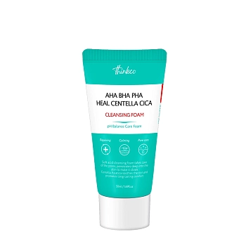 Пенка очищающая для проблемной кожи с AHA, BHA, PHA кислотами и центеллой азиатской / Thinkco 50 мл