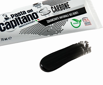 PASTA DEL CAPITANO Паста зубная отбеливающая с древесным углем / Whitener Teeth With Charcoal 75 мл, фото 3