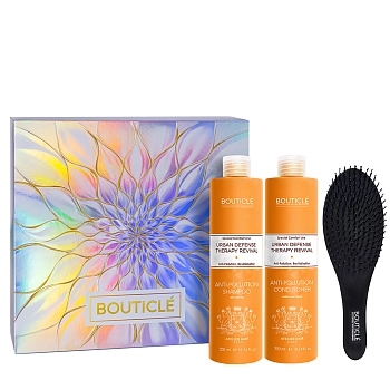 Набор Укрепление для волос и кожи головы (шампунь 300 мл + кондиционер 300 мл + массажная щетка) AH Urban Defense Therapy Revival