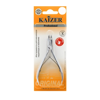KAIZER Кусачки маникюрные, двухпружинные, ручная алмазная заточка, серебро, фото 4
