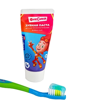 LONGA VITA Паста зубная детская профилактическая от 3-х лет Фиксики / Longa Vita Biotech Bubble Gum 75 гр, фото 4