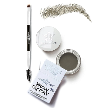 MAKE U MAKE Помада для бровей 24 часа устойчивости для блондинок с кистью, B1 / BROW FACTORY BLONDIE 2,1 гр, фото 2
