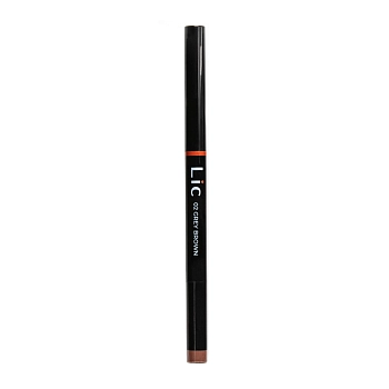 LIC Карандаш механический для бровей с треугольным грифелем 02 /Mechanical eyebrow pencil Grey brown 12 гр, фото 1
