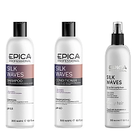 EPICA PROFESSIONAL Набор для вьющихся волос (шампунь 300 мл + кондиционер 300 мл + спрей 300 мл) Silk Waves, фото 3