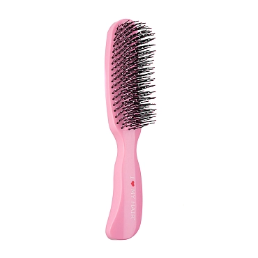 I LOVE MY HAIR Щетка парикмахерская для волос Therapy Brush, розовая глянцевая M