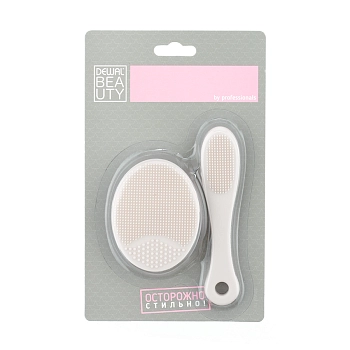 DEWAL BEAUTY Набор спонжей для умывания, силиконовый 65 мм x 50 мм, 105 мм х 25 мм 2 шт, фото 3