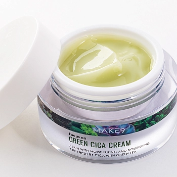 MAKE9 Крем успокаивающий для лица c экстрактом центеллы и зеленого чая / CICA CREAM 50 мл, фото 3
