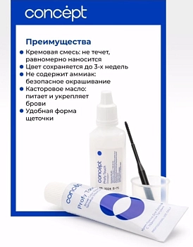 CONCEPT Крем-краска для бровей - эффект татуажа, коричневый / PROFY TOUCH 30 мл + 20 мл, фото 4