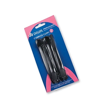 DEWAL PROFESSIONAL Зажим для волос черный, карбоновый 9 см 4 шт/уп, фото 2