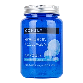 CONSLY Сыворотка многофункциональная укрепляющая ампульная с гиалуроновой кислотой и коллагеном 250 мл, фото 5