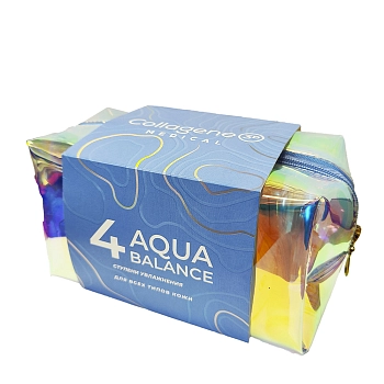 MEDICAL COLLAGENE 3D Набор увлажняющий для лица (тоник 250 мл + сыворотка 30 мл + крем 50 мл +  гель-маска 30 мл) Aqua Balance Collection, фото 2