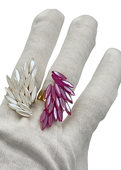 IWOU PROFESSIONAL Кольцо Крыло ангела белые кристалы, фото 3