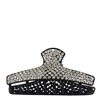 IWOU PROFESSIONAL Краб для волос Паутина из страз черная 4,5*9см, фото 3