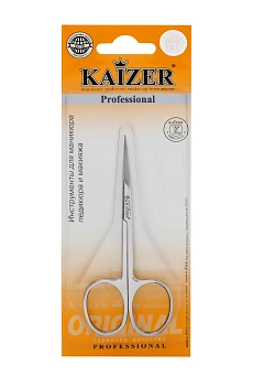 KAIZER Ножницы маникюрные, прямые, серебро, ручная алмазная заточка, фото 2