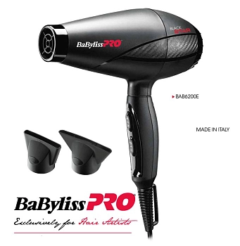 BABYLISS PRO Фен BaByliss Pro BLACK STAR, 2 насадки, 2000Вт, фото 3