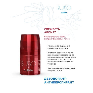 Дезодорант-антиперспирант для тела Alpha Russo 75мл