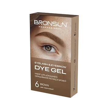 BRONSUN Набор для домашнего окрашивания, коричневый #6 / Eyelash And Eyebrow Dye Gel 35 гр, фото 2