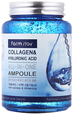 FARMSTAY Сыворотка ампульная многофункциональная с гиалуроновой кислотой и коллагеном / AII-IN-ONE AMPOULE 250 мл