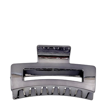 IWOU PROFESSIONAL Краб для волос Зеркальный прямоугольник темное серебро 8,5см, фото 3