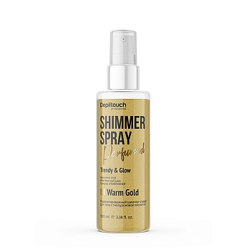 Шиммер-спрей парфюмированный для тела с гиалуроновой кислотой, оттенок теплое золото / Depiltouch Professional 100 мл 