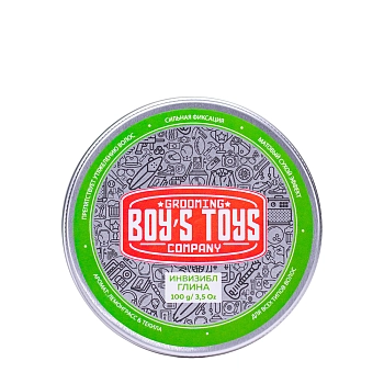 BOY'S TOYS Глина для укладки волос средней фиксации с низким уровнем блеска Инвизибл / Boy's Toys 100 мл, фото 1
