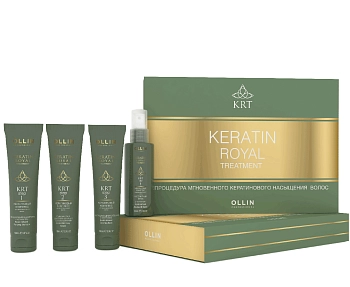 OLLIN PROFESSIONAL Набор (шампунь, бальзам, сыворотка, блеск) / Keratine Royal Treatment 4*100 мл, фото 2