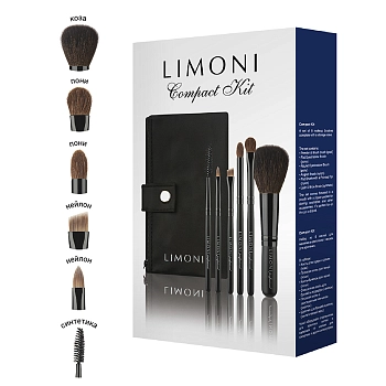 LIMONI Набор кистей (6 предметов + чехол) COMPACT KIT, фото 4