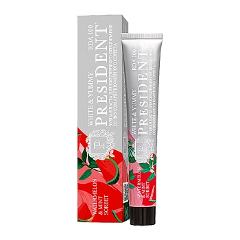 PRESIDENT Паста зубная Арбузно-мятный сорбет / PRESIDENT White & Yummy 75 гр, фото 3