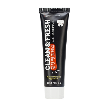Паста зубная гелевая с бамбуковым углем и перечной мятой / Clean&Fresh Consly 105 гр