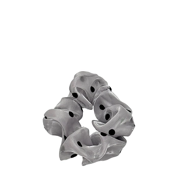 Резинка для волос Органза в горошек серебро 1шт