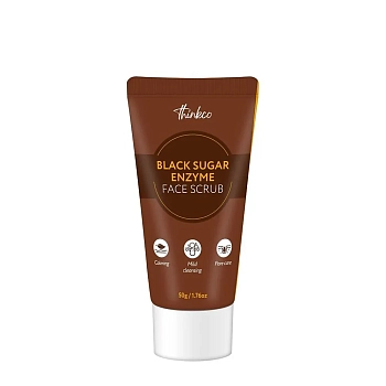 Скраб энзимный очищающий для умывания с экстрактом чёрного сахара / Thinkco 50 мл