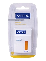 DENTAID Нить межзубная желтая в твердой упаковке Vitis Waxed Dental Floss 50 м, фото 1