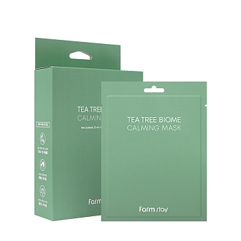 FARMSTAY Маска тканевая интенсивно успокаивающая для лица с чайным деревом / Tea Tree Biome Calming Mask 10*25 мл, фото 2