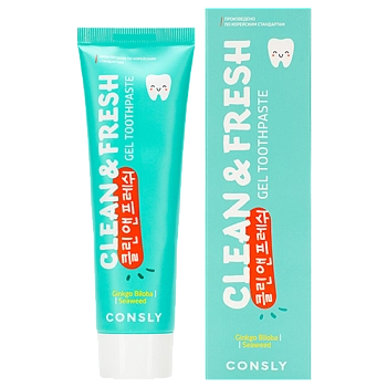 CONSLY Паста зубная гелевая с экстрактами гинкго билоба и морских водорослей / Clean&Fresh Consly 105 гр, фото 4