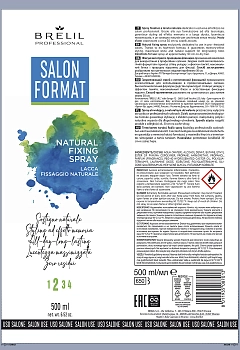 BRELIL PROFESSIONAL Спрей закрепляющий с естественной фиксацией / SALON FORMAT 500 мл, фото 2
