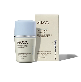 AHAVA Дезодорант для женщин шариковый богатый магнием / Deadsea Water 50 мл, фото 3