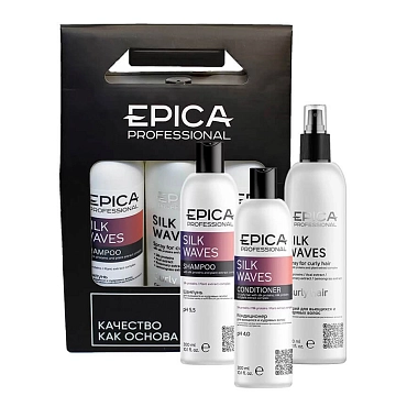 EPICA PROFESSIONAL Набор для вьющихся волос (шампунь 300 мл + кондиционер 300 мл + спрей 300 мл) Silk Waves