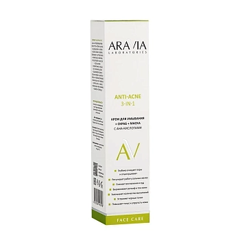ARAVIA Professional Крем для умывания + скраб + маска с AHA-кислотами / Anti-Acne 3-in-1 100 мл, фото 4