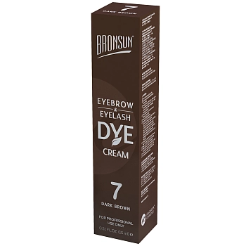 BRONSUN Крем-краска для бровей и ресниц, #7 темно-коричневая 15 мл, фото 4
