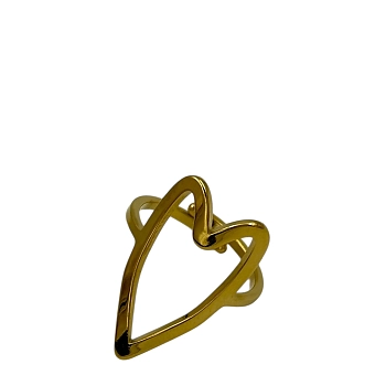 Кольцо Сердце удлиненное цвет золото