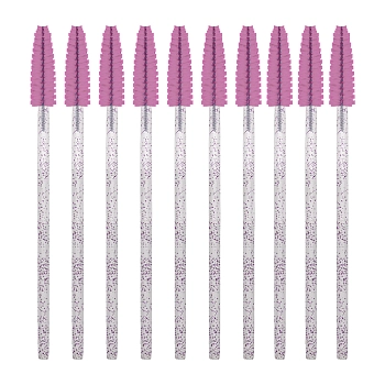 Щеточки для ресниц и бровей одноразовые светло-розовые с глиттером / INNOVATOR COSMETICS 10 шт