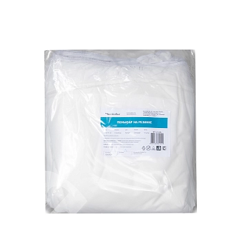 ЧИСТОВЬЕ Пеньюар на резинке по декольте спанбонд белый 140*75 см 10 шт, фото 4