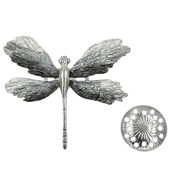 IWOU PROFESSIONAL Брошь-магнит Стрекоза монохром, фото 2