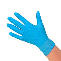 Перчатки нитриловые голубые, размер S Safe&Care TN 303 200 шт, SAFE & CARE