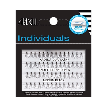 Пучки ресниц безузелковые средние, черные / Dura Lash Flare Medium Black 