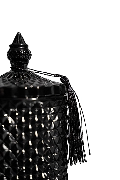 CASA BUONA Свеча пафюмерная в стеклянном стакане, черная ажурная, табак и ваниль / Tabacco e Vaniglia 200 гр