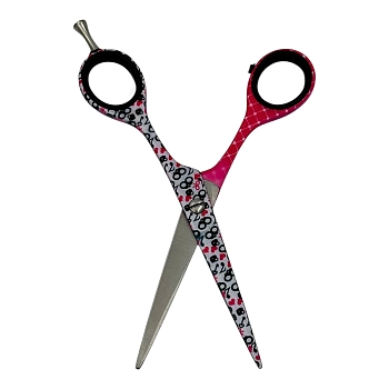 IWOU PROFESSIONAL Ножницы парикмахерские прямые 5,5 розово-черные рисунок/The CREATOR enterprises, фото 2