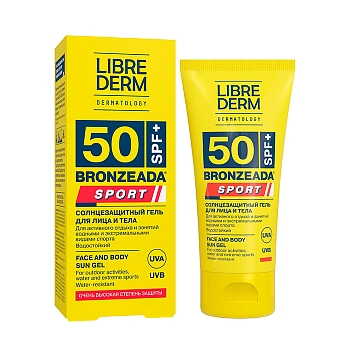 LIBREDERM Гель солнцезащитный для лица и тела SPF 50 / BRONZEADA SPORT 150 мл, фото 2