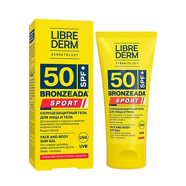LIBREDERM Гель солнцезащитный для лица и тела SPF 50 / BRONZEADA SPORT 150 мл